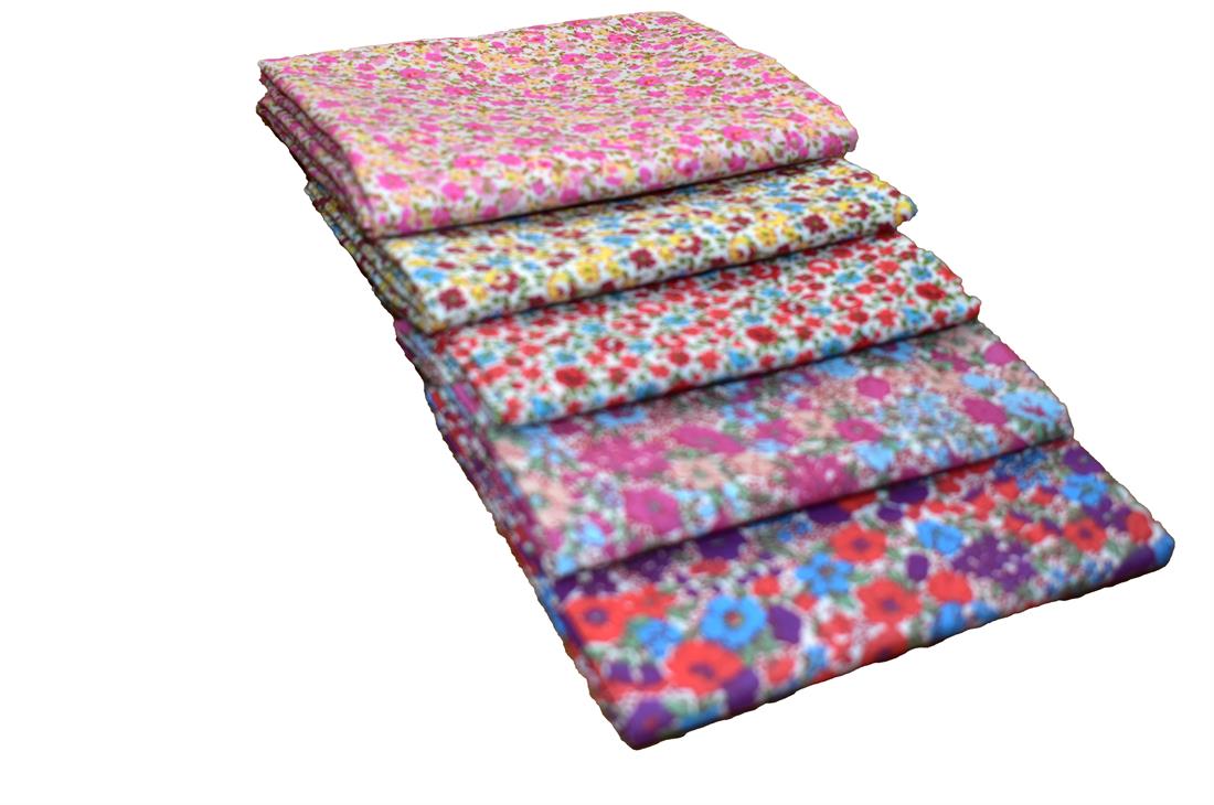 Mixed Coloured Polycotton Fat Quarter Bundle Printed Fabric
