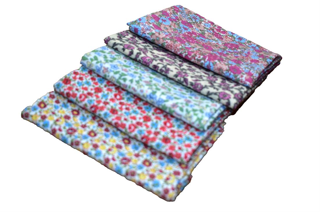 Mixed Coloured Polycotton Fat Quarter Bundle Printed Fabric
