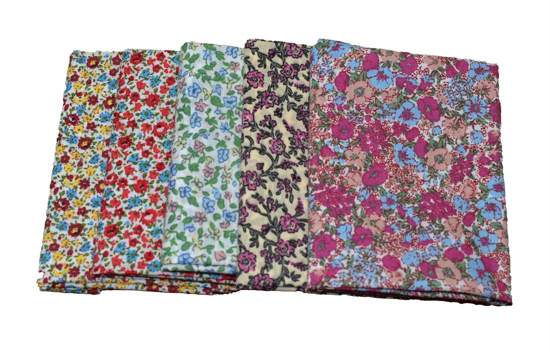 Mixed Coloured Polycotton Fat Quarter Bundle Printed Fabric