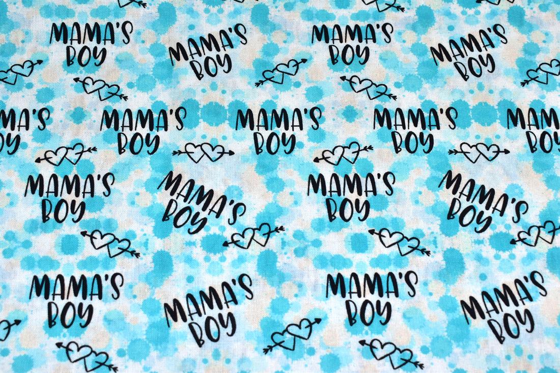 White & Turquoise Single Fat Quarter Printed 100% Cotton Fabric