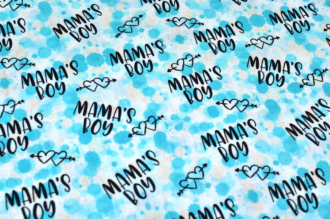 White & Turquoise Single Fat Quarter Printed 100% Cotton Fabric