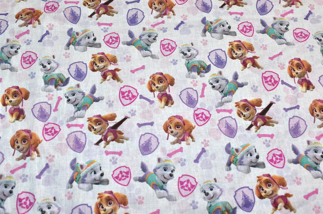 White Single Fat Quarter Printed 100% Cotton Fabric