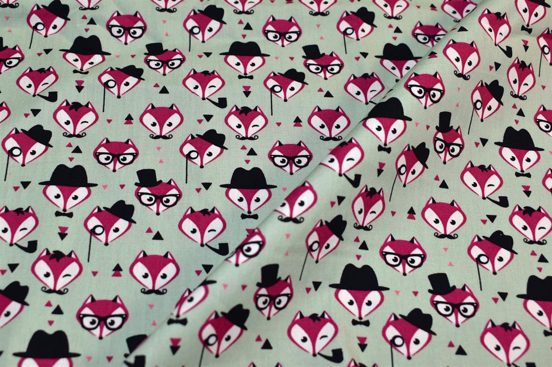 Mint Single Fat Quarter Printed 100% Cotton Fabric