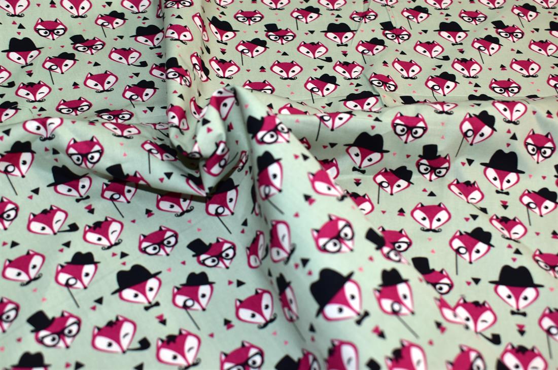 Mint Single Fat Quarter Printed 100% Cotton Fabric