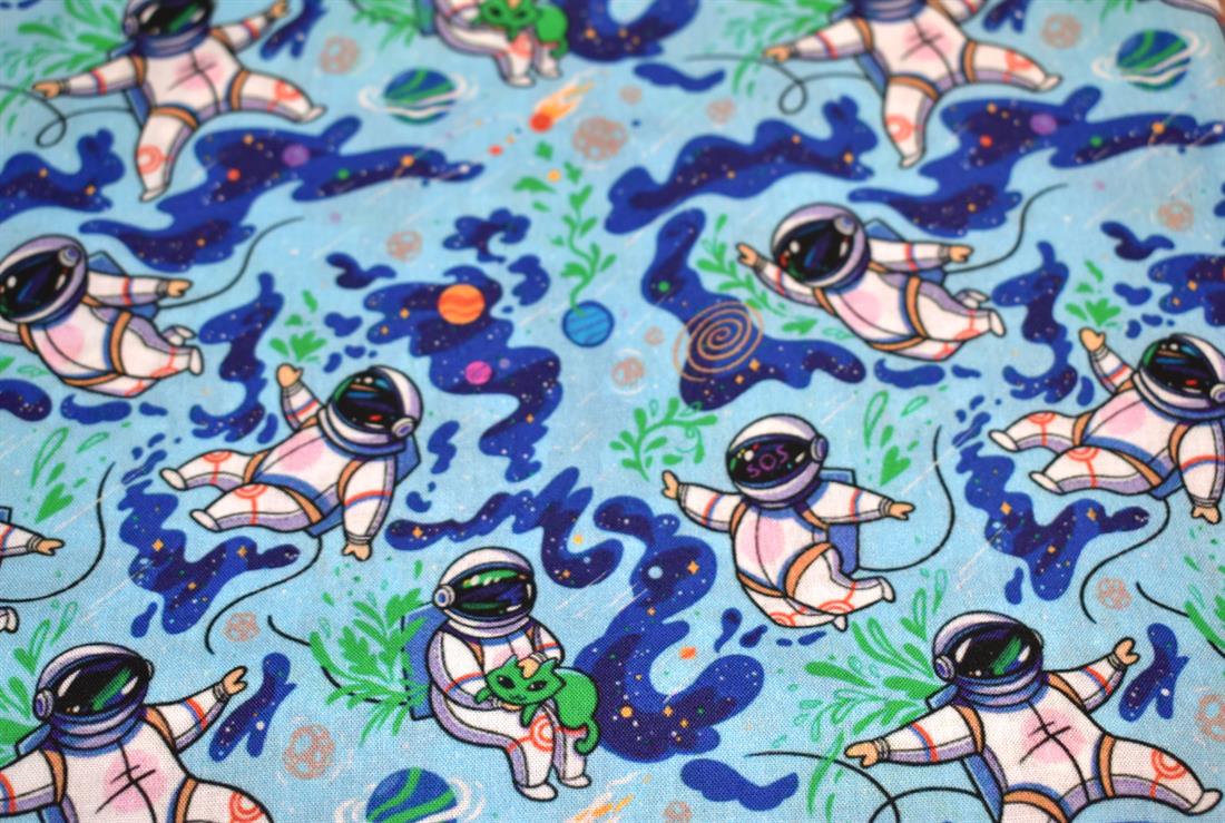Blue Little Johnny Printed 100% Cotton Fabric