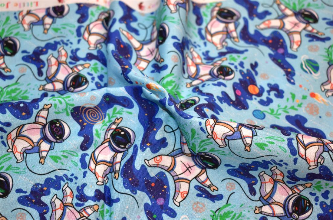 Blue Little Johnny Printed 100% Cotton Fabric