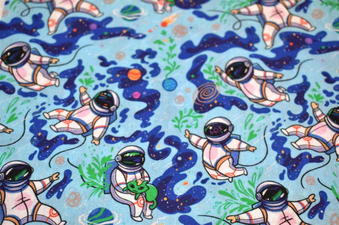 Blue Little Johnny Printed 100% Cotton Fabric