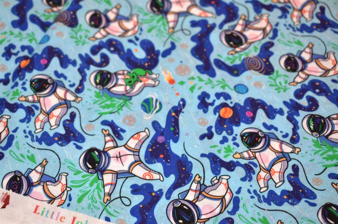 Blue Little Johnny Printed 100% Cotton Fabric