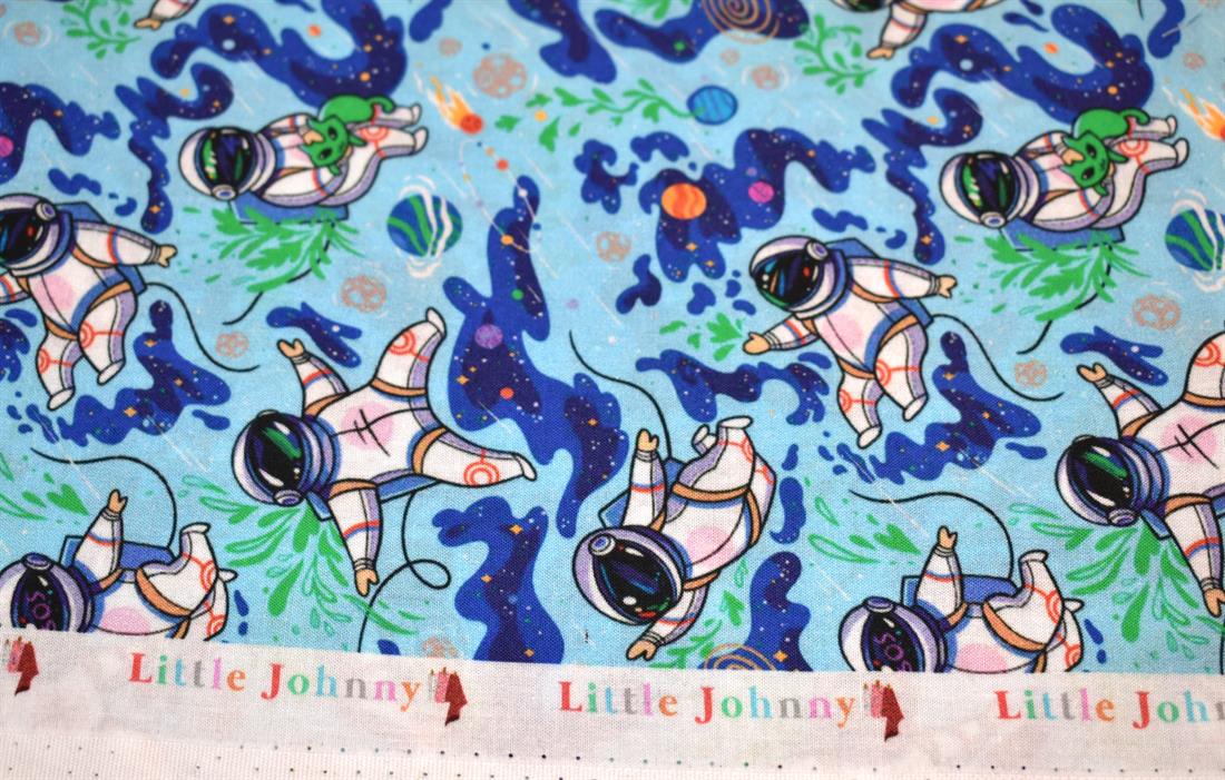 Blue Little Johnny Printed 100% Cotton Fabric