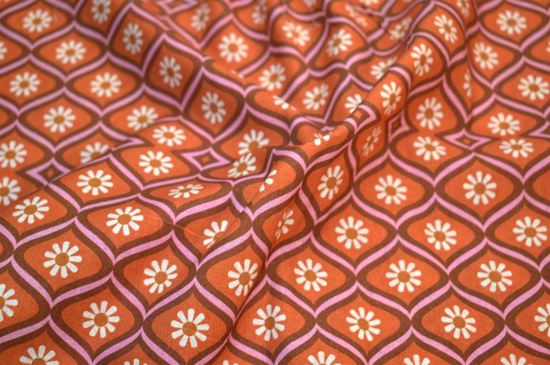 Rust Little Johnny Printed 100% Cotton Fabric