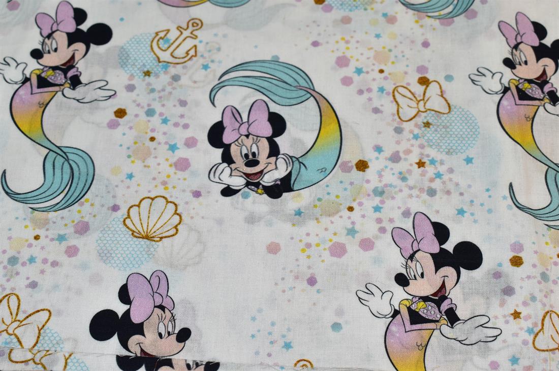 White Little Johnny Printed 100% Cotton Fabric