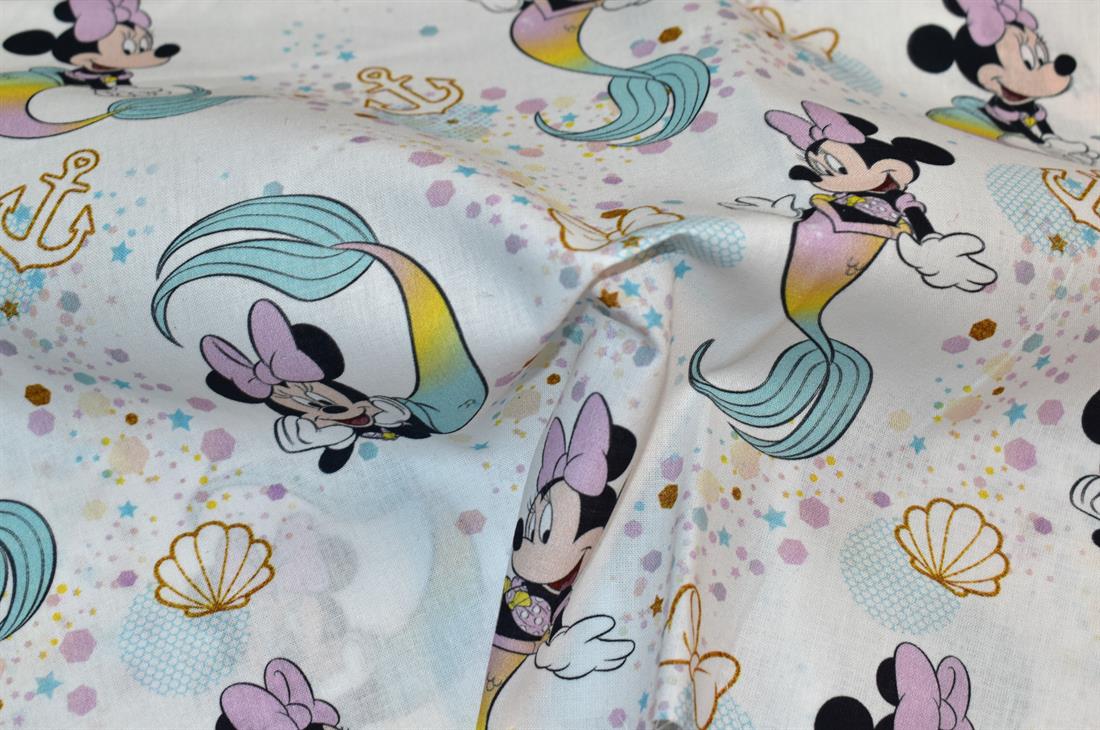 White Little Johnny Printed 100% Cotton Fabric