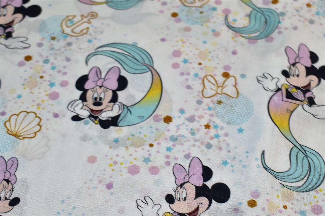 White Little Johnny Printed 100% Cotton Fabric