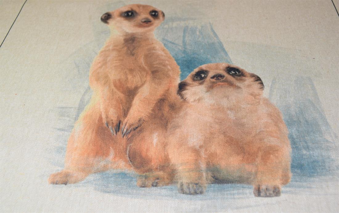 Meerkat Panel -Printed Digital Canvas Fabric