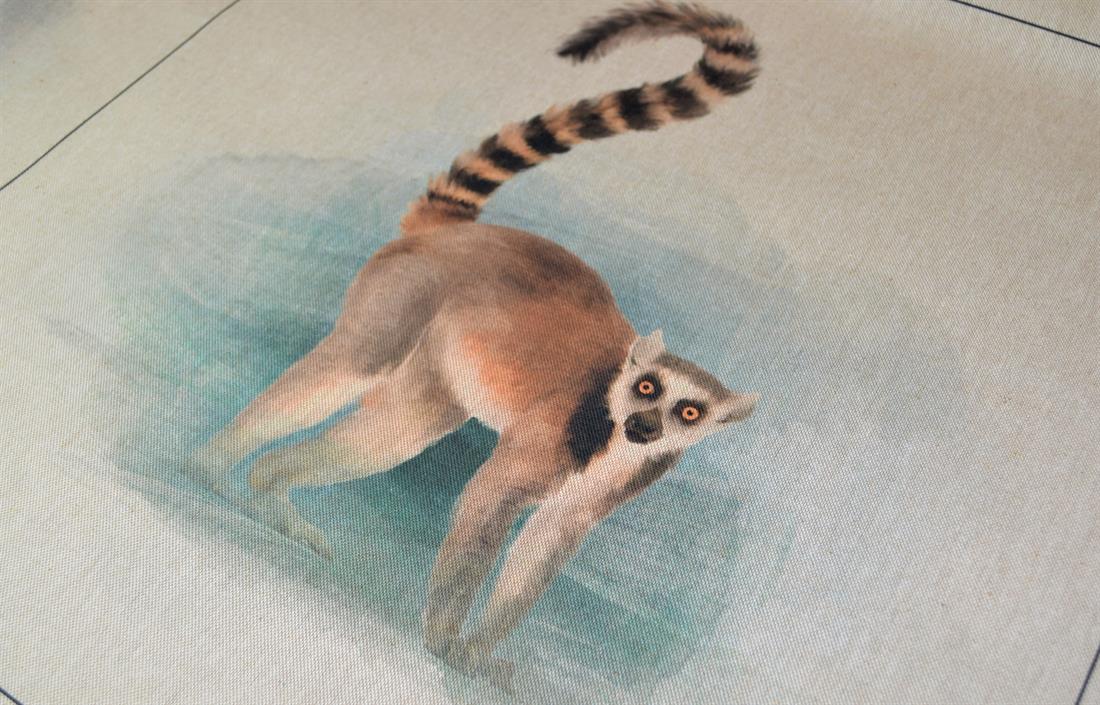Lemur Panel Printed Digital Canvas Fabric