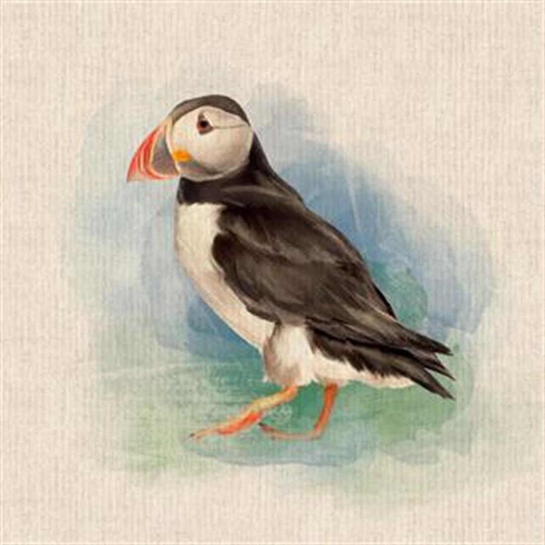Puffin Panel Printed Digital Canvas Fabric