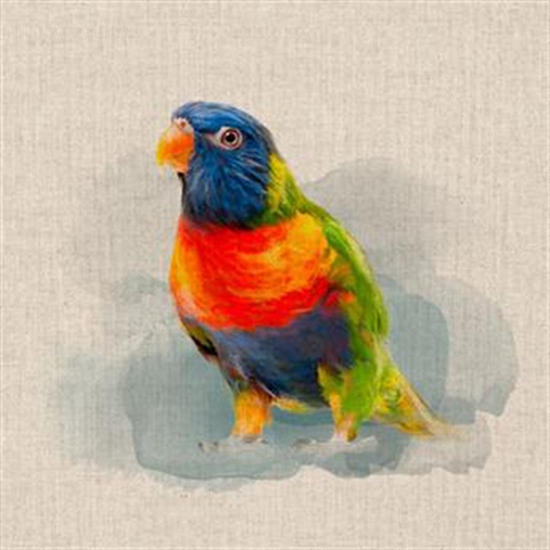 Rainbow Parrot Printed Digital Canvas Fabric