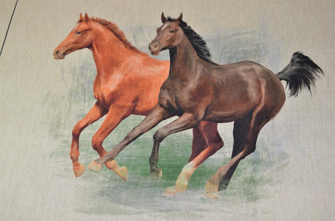 Horses Panels Printed Digital Canvas Fabric