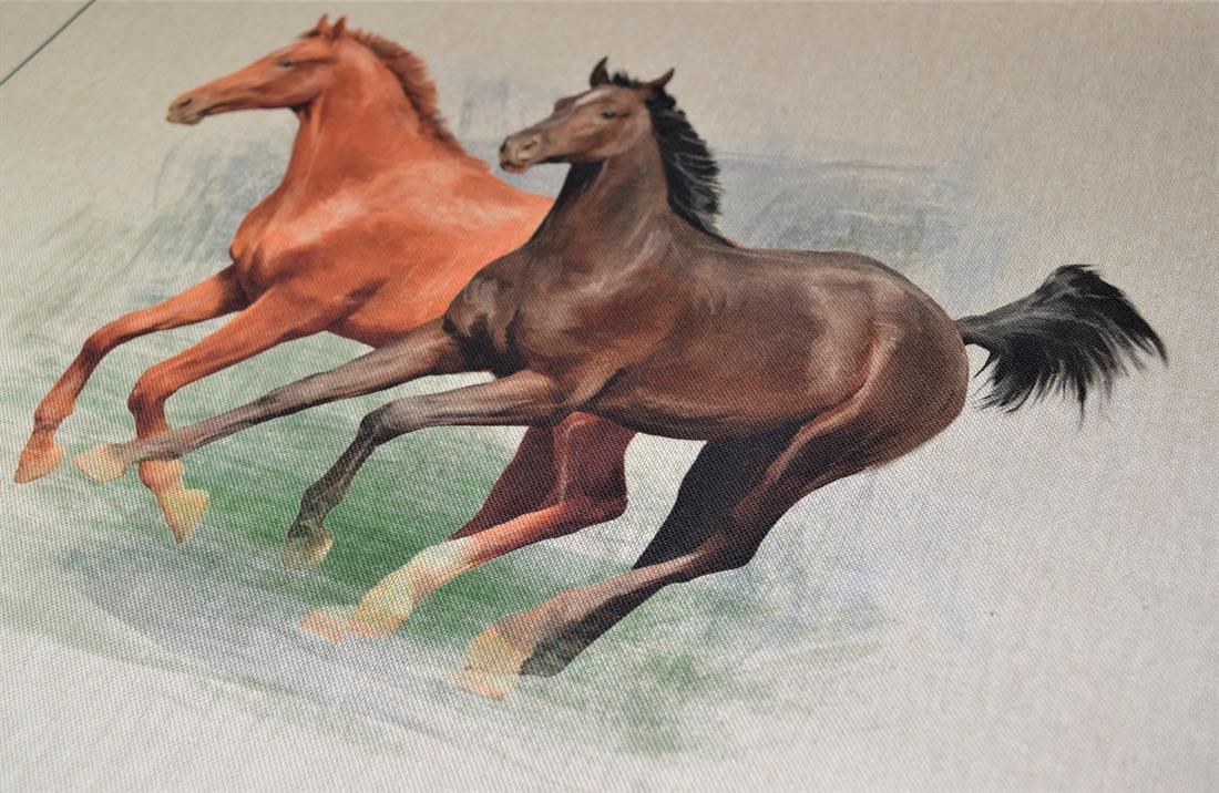 Horses Panels Printed Digital Canvas Fabric