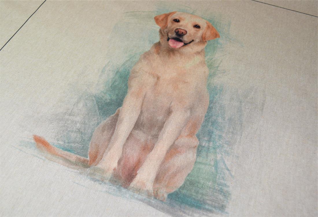 Labrador Panel Printed Digital Canvas Fabric