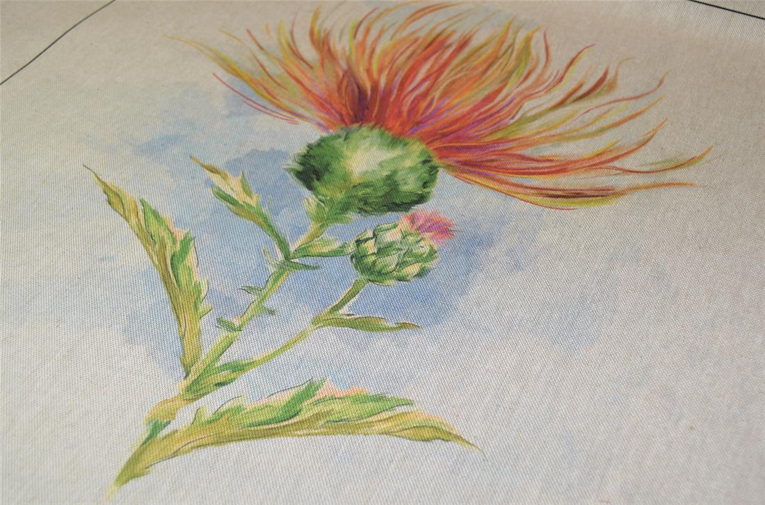 Highland Thistle Panel Printed Digital Canvas Fabric