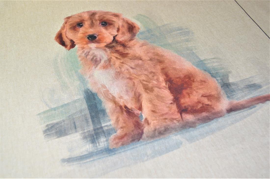 Labradoole Panel Printed Digital Canvas Fabric