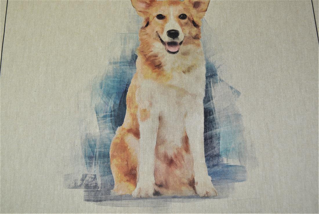 WelshCorgi/Golden Retriever Printed Digital Canvas Fabric