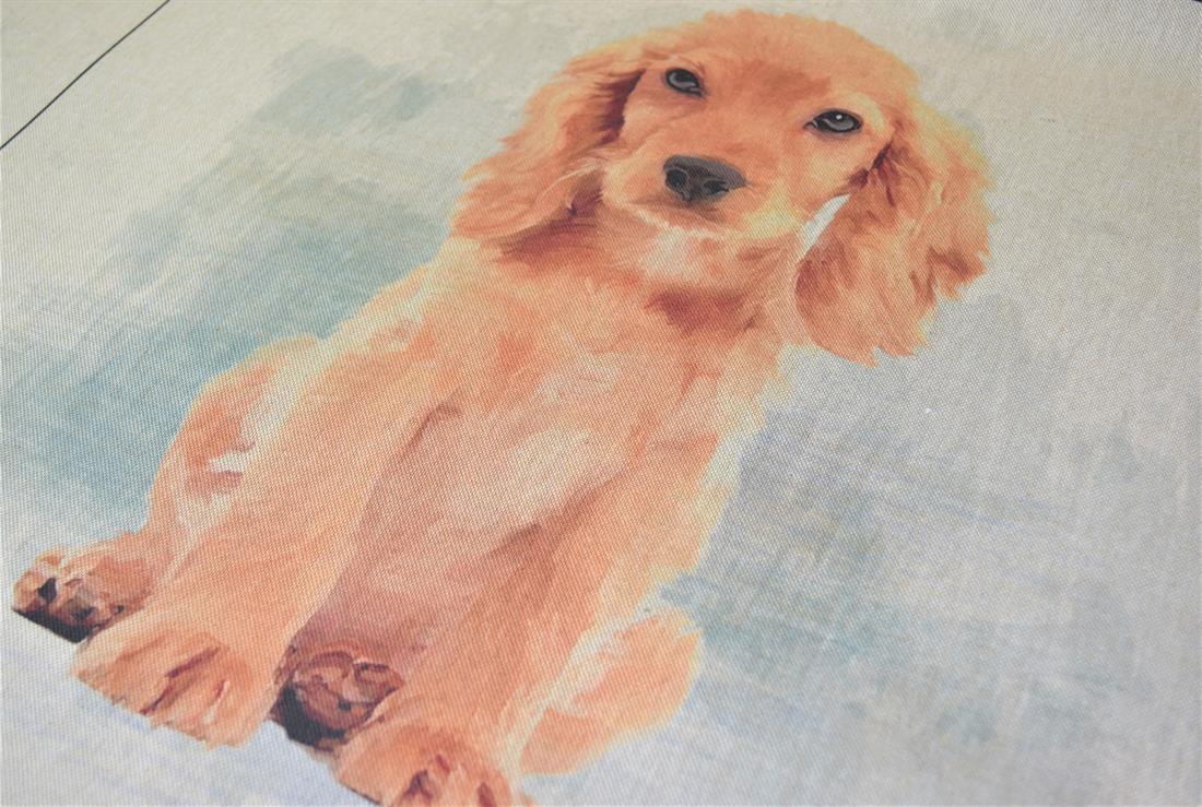 English/American Cocker Spaniel Printed Digital Canvas Fabric