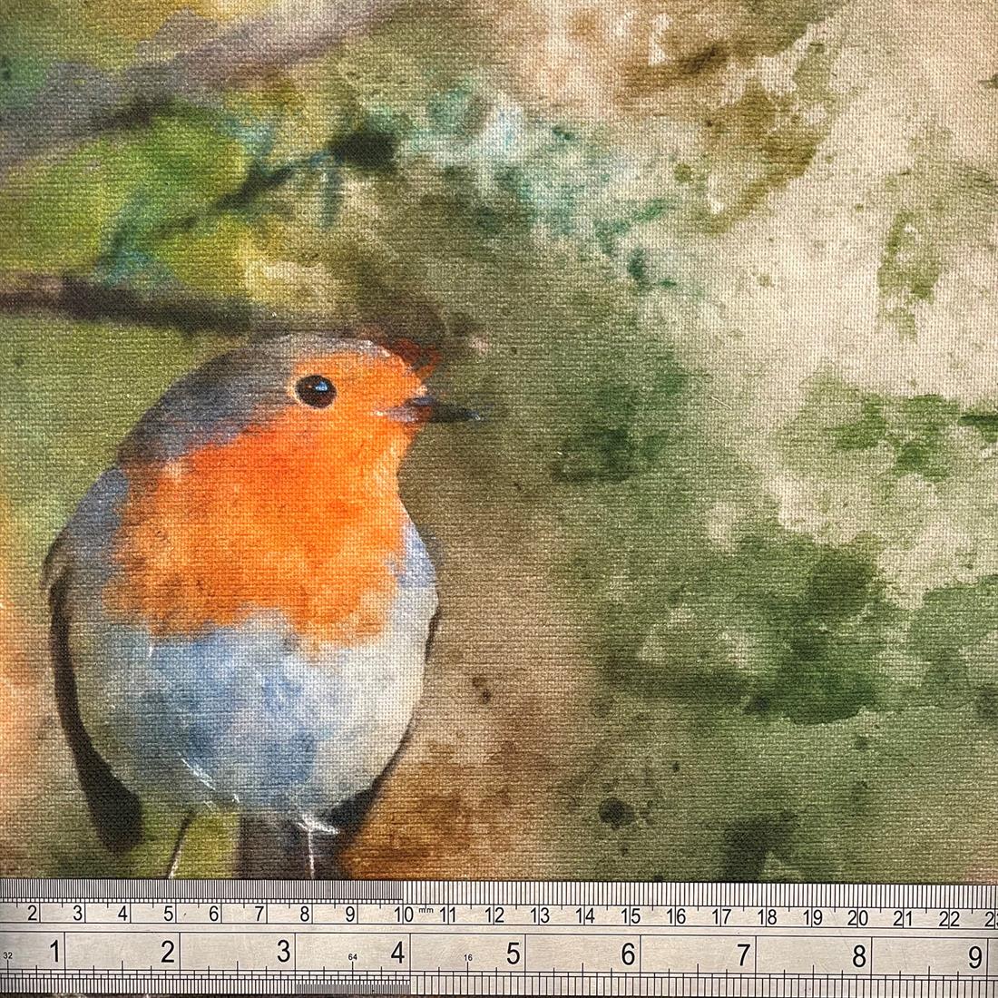 Robin Tree Printed Digital Canvas Fabric