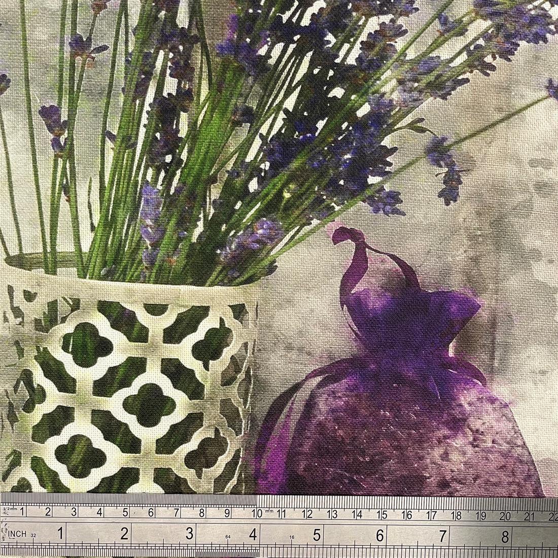 Lavender Printed Digital Canvas Fabric