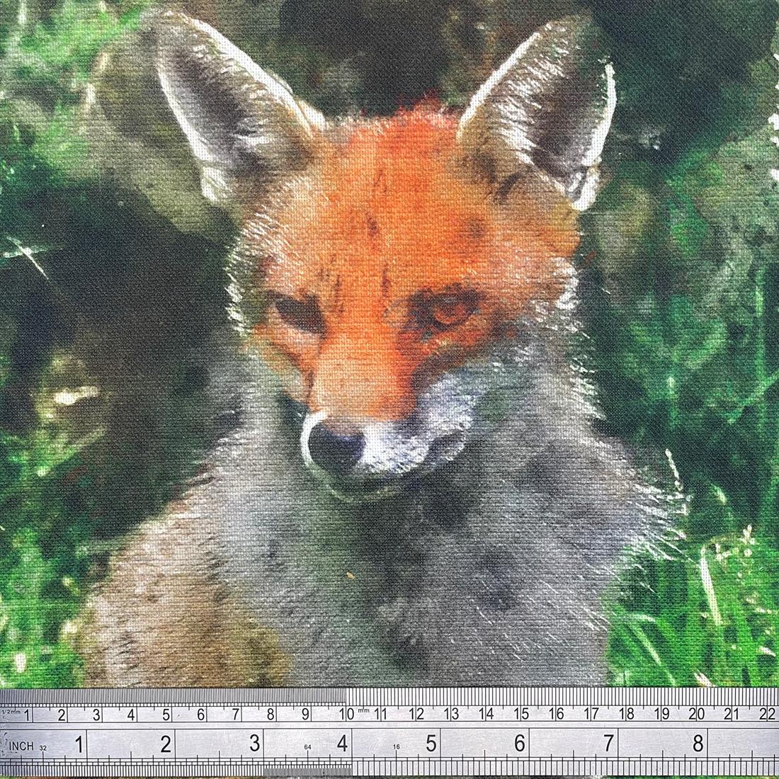 Fox Printed Digital Canvas Fabric