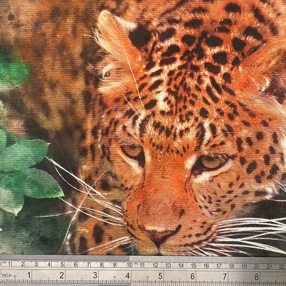 Leopard Printed Digital Canvas Fabric