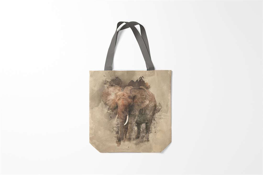 Elephant Printed Digital Canvas Fabric