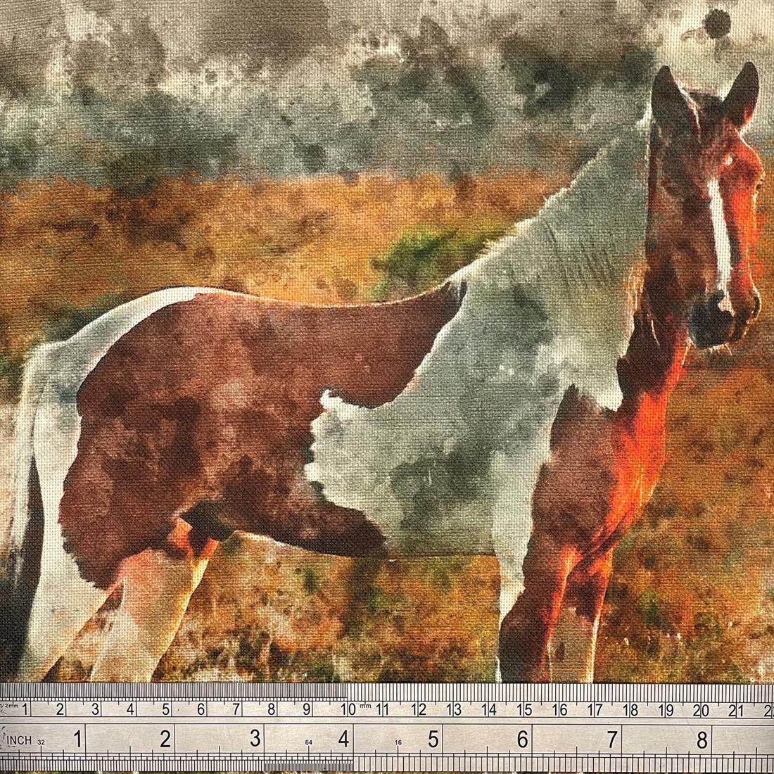 Wild Horse Printed Digital Canvas Fabric