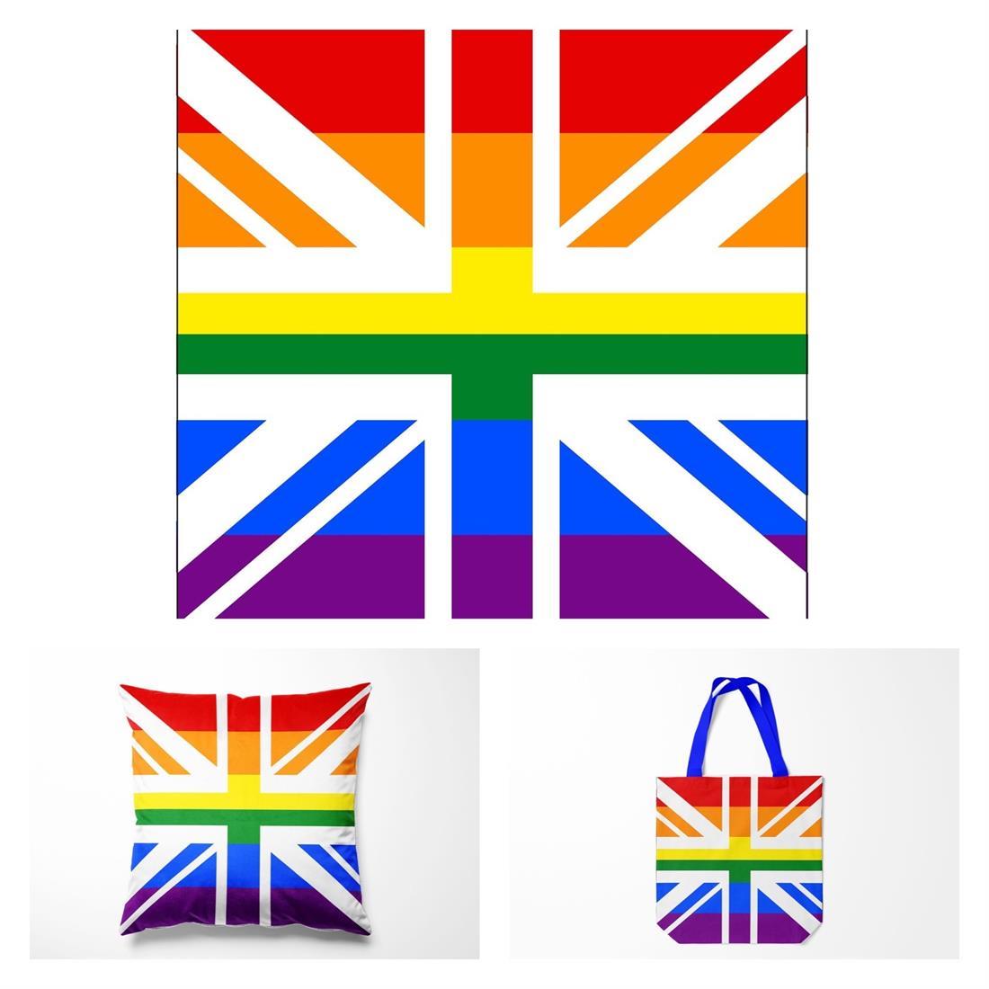Union Jack Panel Rainbow Animal Cushion