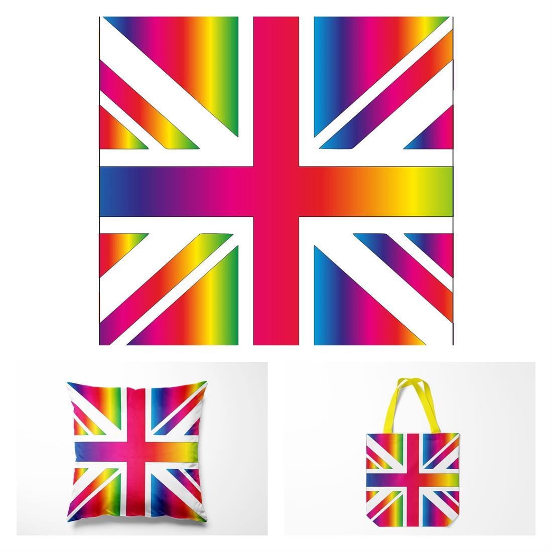 Union Jack Panel Fantasy -Printed Digital Canvas Fabric