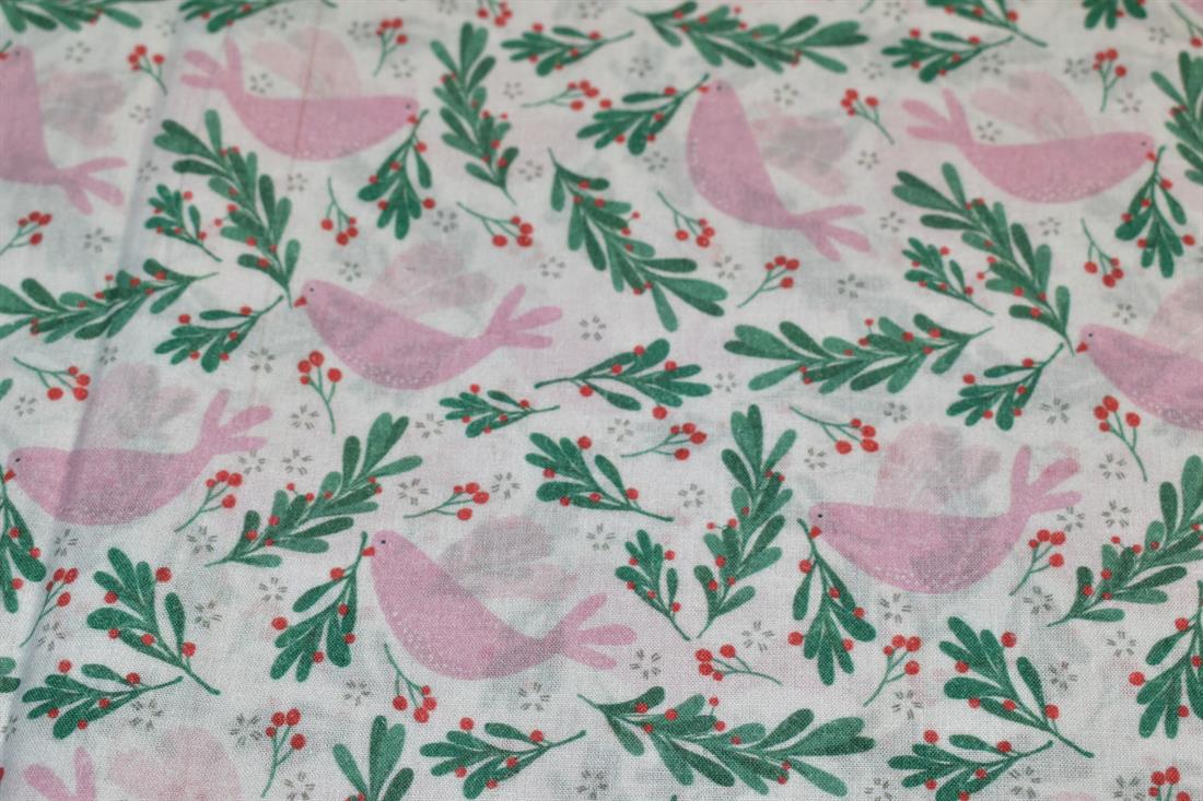 White Little Johnny Printed 100% Cotton Fabric
