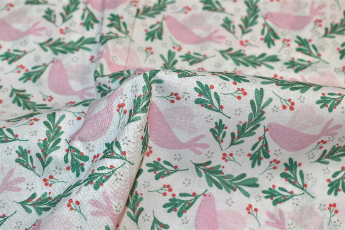 White Little Johnny Printed 100% Cotton Fabric