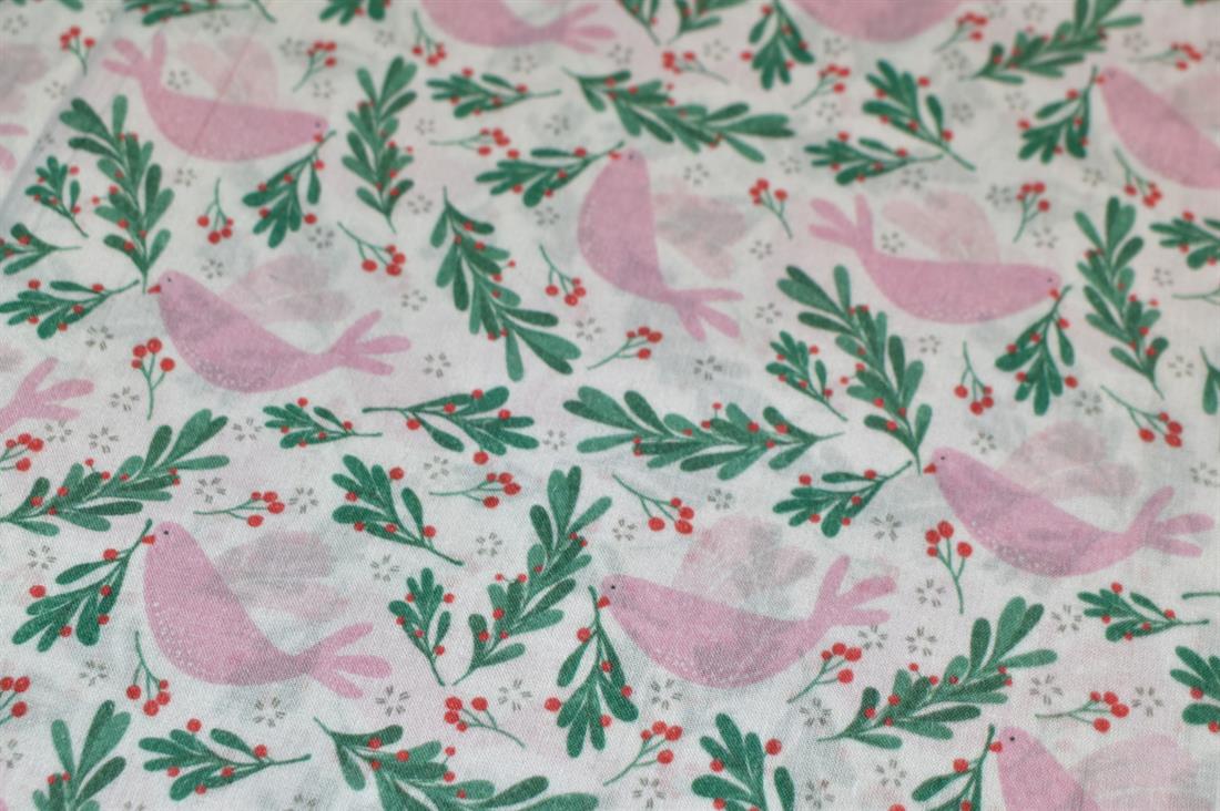 White Little Johnny Printed 100% Cotton Fabric