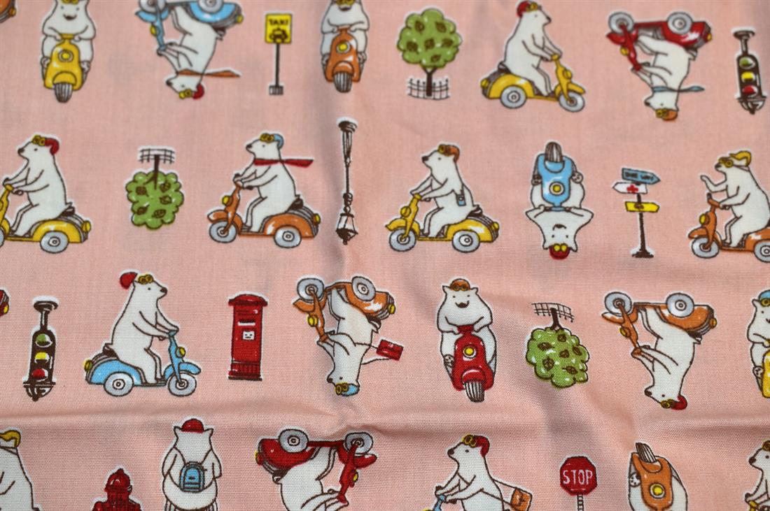 Peach Printed 100% Cotton Poplin