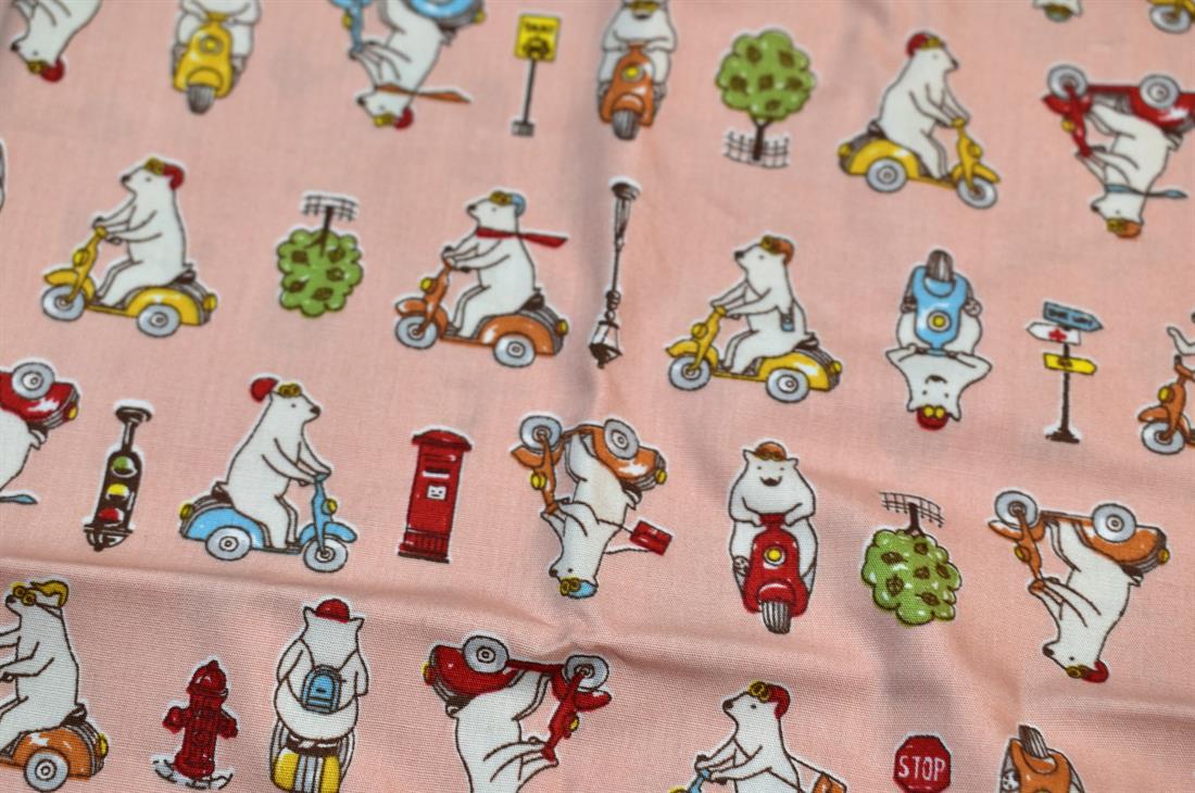 Peach Printed 100% Cotton Poplin
