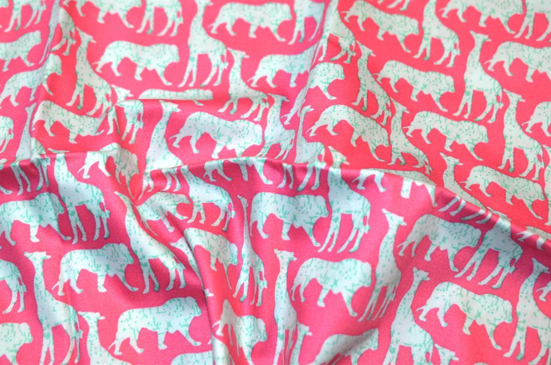 Pink Printed 100% Cotton Poplin