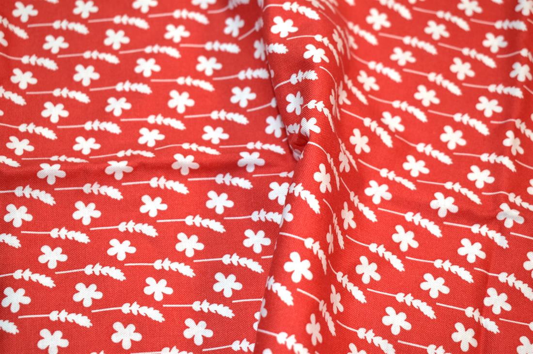 Red Printed 100% Cotton Poplin