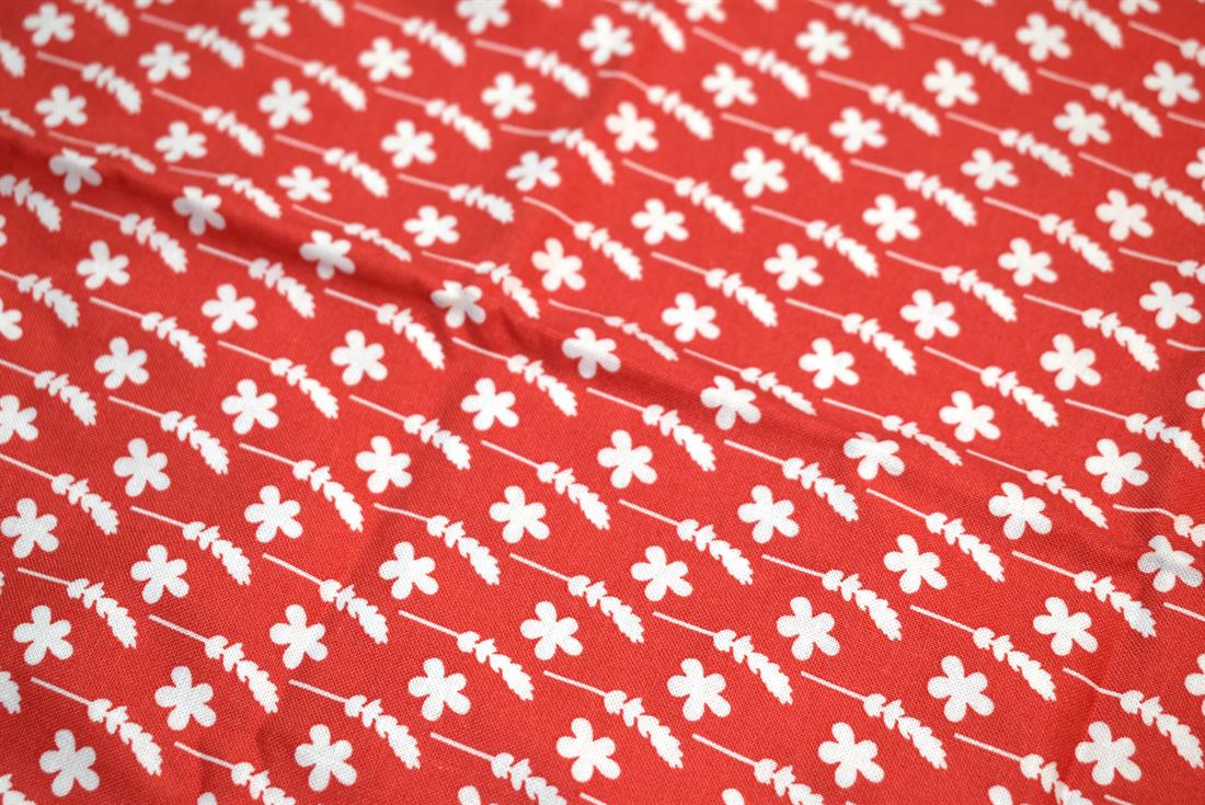 Red Printed 100% Cotton Poplin