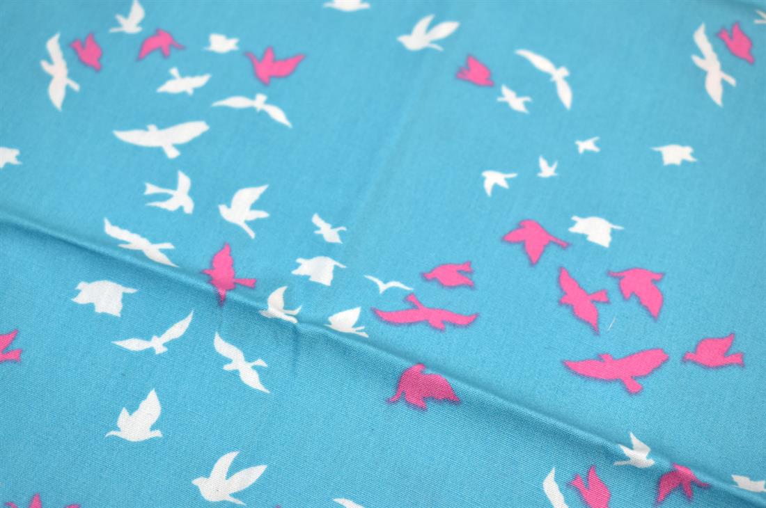 Blue Printed 100% Cotton Poplin