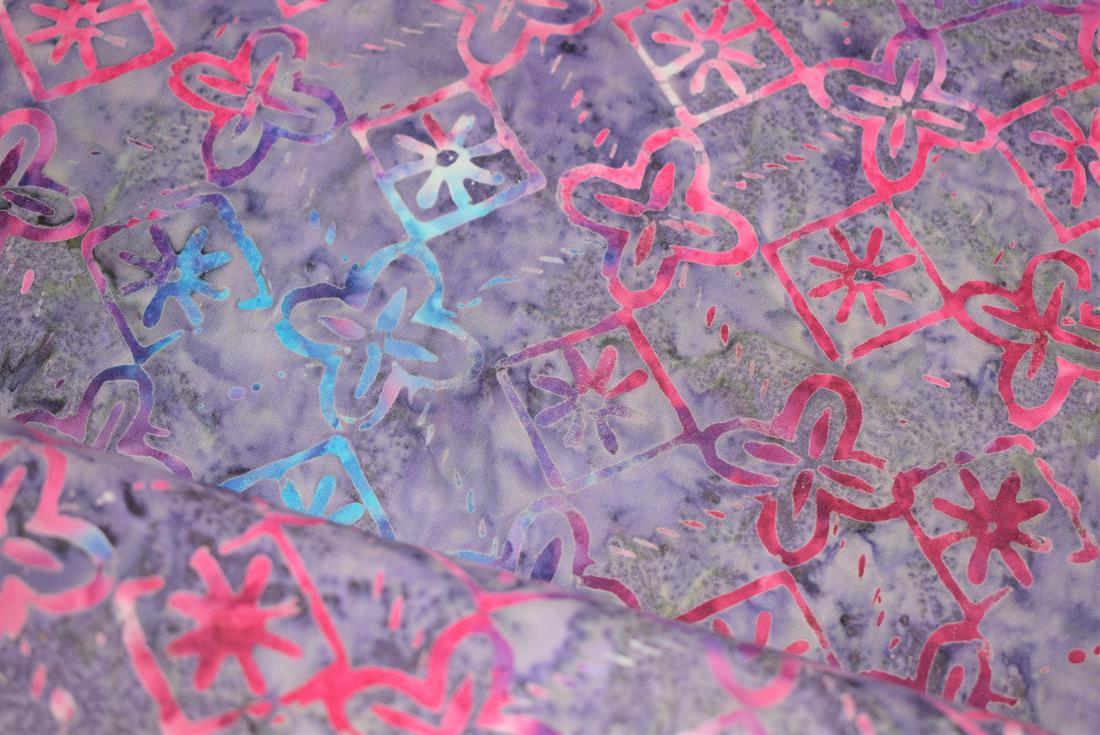 Charcoal & Pink Batik Single Fat Quarter