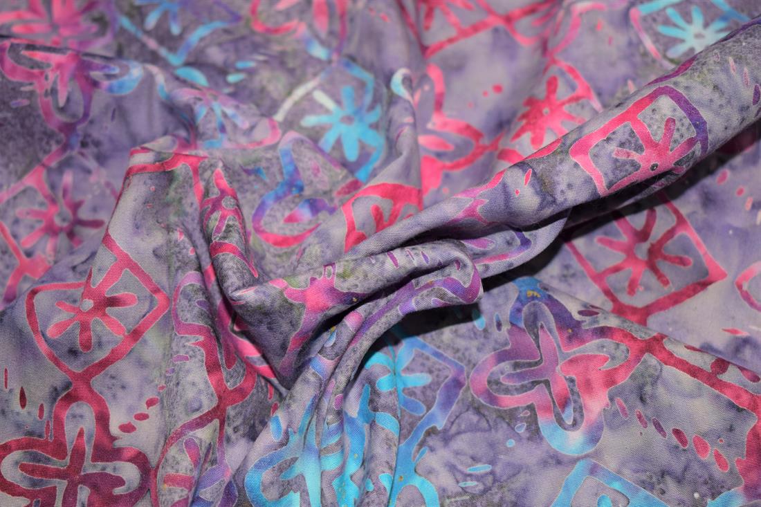 Charcoal & Pink Batik Single Fat Quarter