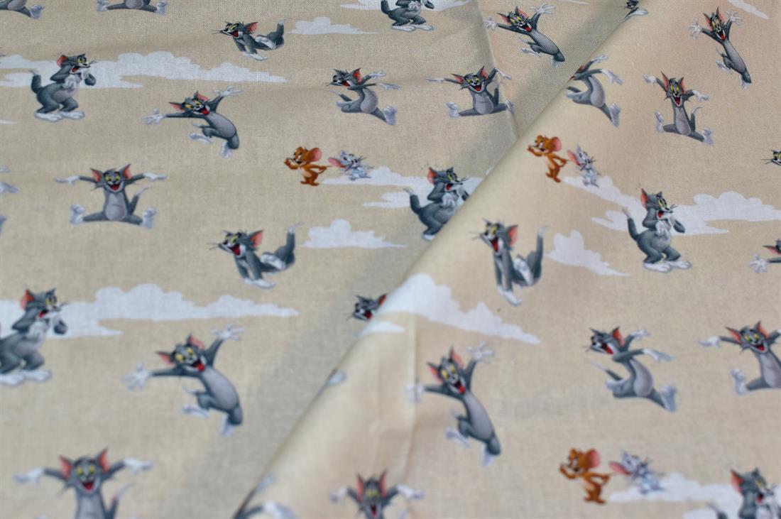 Beige Printed William Morris 100% Cotton Fabric