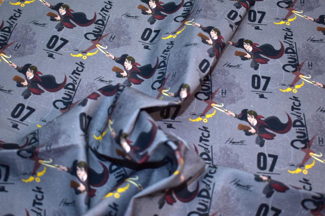 Charcoal Printed 100% Cotton Fabric