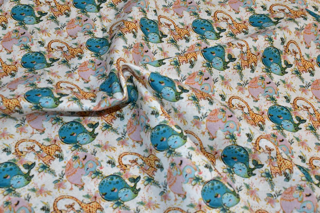White Printed 100% Cotton Fabric